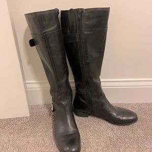 Nine West black leather boots, size 8M
